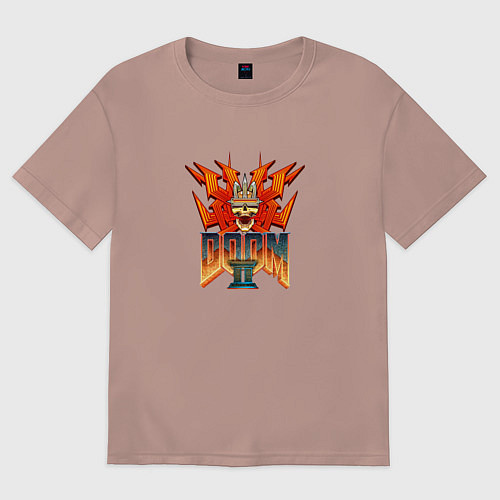 Женская футболка оверсайз Doom2 logo / Пыльно-розовый – фото 1