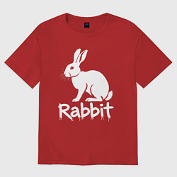 Футболка оверсайз женская Белый кролик, цвет: красный
