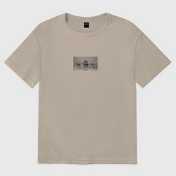 Футболка оверсайз женская Пошлая моле мем, цвет: миндальный