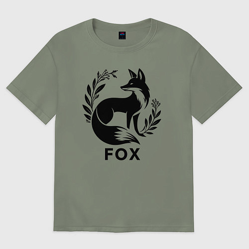 Женская футболка оверсайз Лис и ветки / Авокадо – фото 1