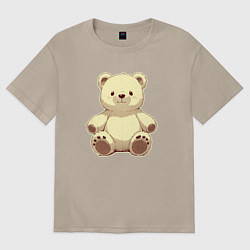 Футболка оверсайз женская Милый плюшевый медвежонок, цвет: миндальный