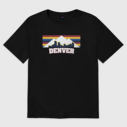Футболка оверсайз женская Denver Nuggets mountains, цвет: черный