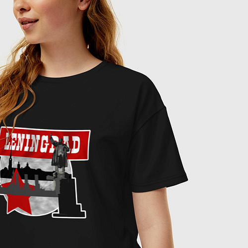 Женская футболка оверсайз Leningrad / Черный – фото 3