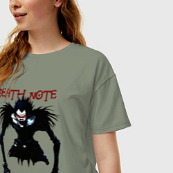 Футболка оверсайз женская Death note Ryuk - темный, цвет: авокадо — фото 2