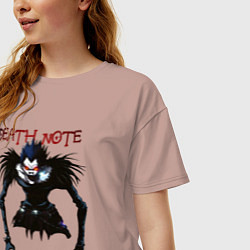 Футболка оверсайз женская Death Note Ryuk - светлый, цвет: пыльно-розовый — фото 2