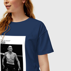 Футболка оверсайз женская Тони Фергюсон постер, цвет: тёмно-синий — фото 2