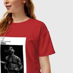 Футболка оверсайз женская Илия Топурия постер, цвет: красный — фото 2