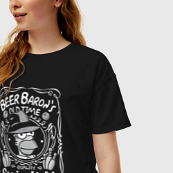 Футболка оверсайз женская Homer beer baron, цвет: черный — фото 2