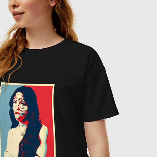 Женская футболка оверсайз Оливия Родриго / Черный – фото 3