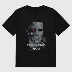 Футболка оверсайз женская Терминатор Т800, цвет: черный