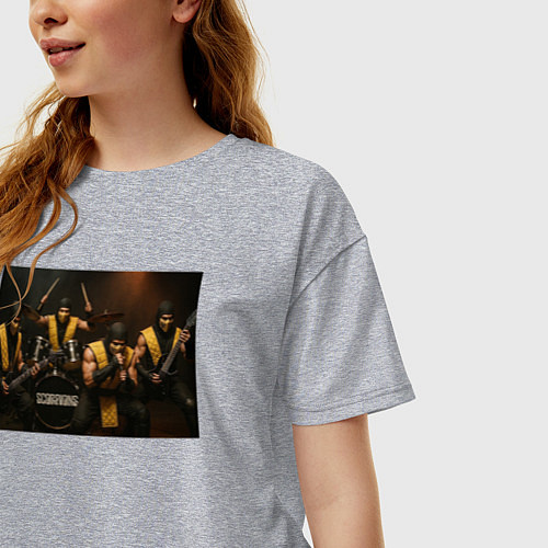 Женская футболка оверсайз Sorpions Mortal Kombat / Меланж – фото 3