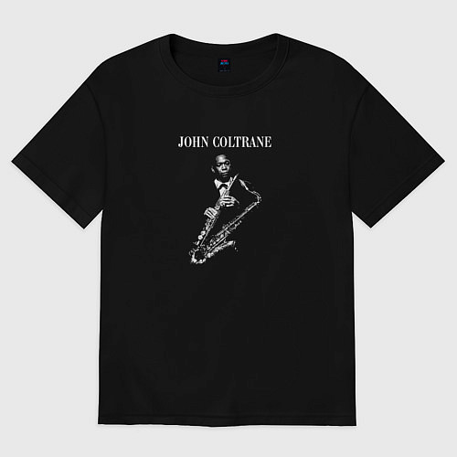 Женская футболка оверсайз Джон Колтрейн легенда джаза / Черный – фото 1