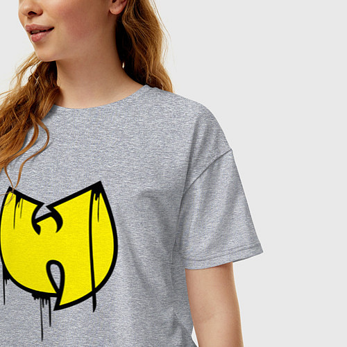 Женская футболка оверсайз Wu-Tang style / Меланж – фото 3