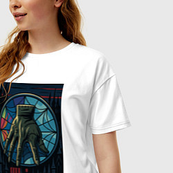 Футболка оверсайз женская Вещь - Уэнсдей, цвет: белый — фото 2