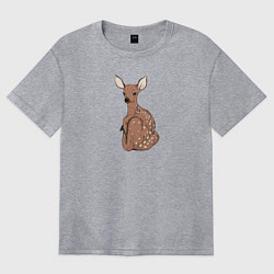 Футболка оверсайз женская Оленёнок Бемби, цвет: меланж