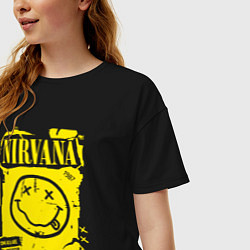 Футболка оверсайз женская Nirvana 1987, цвет: черный — фото 2