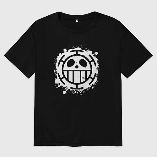 Женская футболка оверсайз Пираты сердца - лого / Черный – фото 1