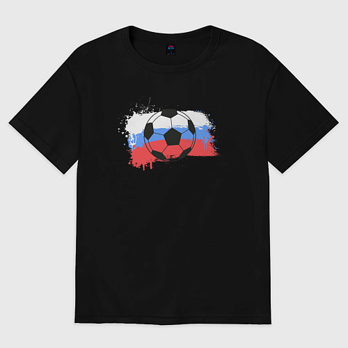 Женская футболка оверсайз Футбол России / Черный – фото 1