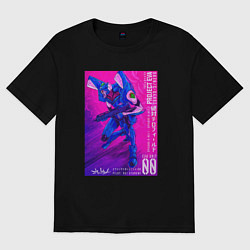 Футболка оверсайз женская Евангелион 00 - Рей, цвет: черный