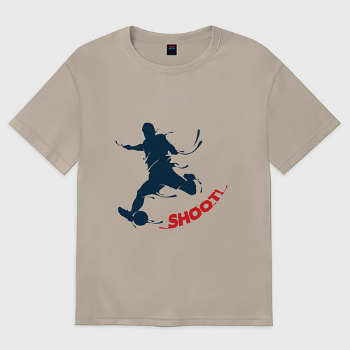 Женская футболка оверсайз Футболист / Миндальный – фото 1