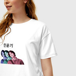 Футболка оверсайз женская Шуга BTS, цвет: белый — фото 2