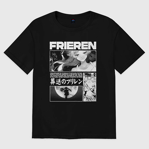 Женская футболка оверсайз Sou sou no frieren / Черный – фото 1