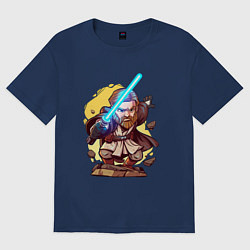 Футболка оверсайз женская Звёздные войны: Оби-Ван Кеноби - арт, цвет: тёмно-синий