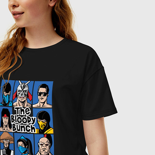 Женская футболка оверсайз Кровавая связка / Черный – фото 3