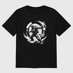 Футболка оверсайз женская Эпичный МЧСник, цвет: черный