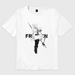 Футболка оверсайз женская Frieren - эльфийка, цвет: белый