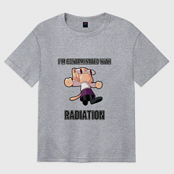 Футболка оверсайз женская Neco Arc - I contaminated with Radiation - English, цвет: меланж