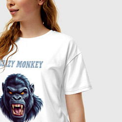 Футболка оверсайз женская Crazy gorilla, цвет: белый — фото 2