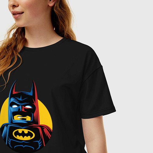 Женская футболка оверсайз Batman look / Черный – фото 3