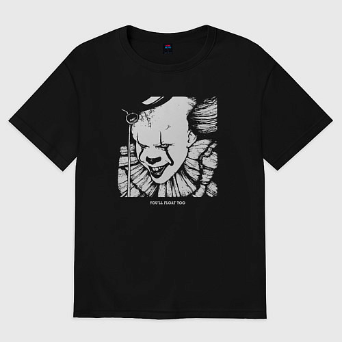 Женская футболка оверсайз Pennywise look / Черный – фото 1