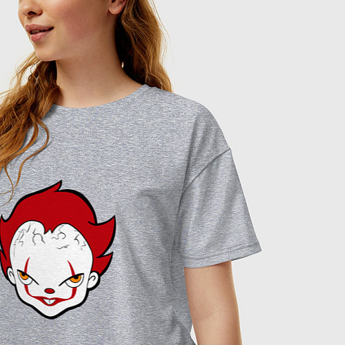 Женская футболка оверсайз Малыш Пеннивайз / Меланж – фото 3