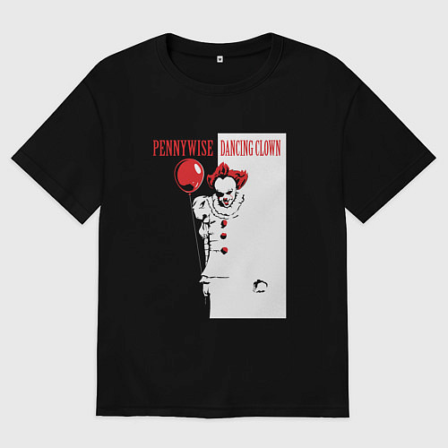 Женская футболка оверсайз Пеннивайз танцующий клоун / Черный – фото 1