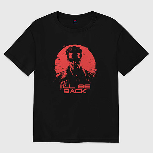 Женская футболка оверсайз Терминатор - я вернусь / Черный – фото 1