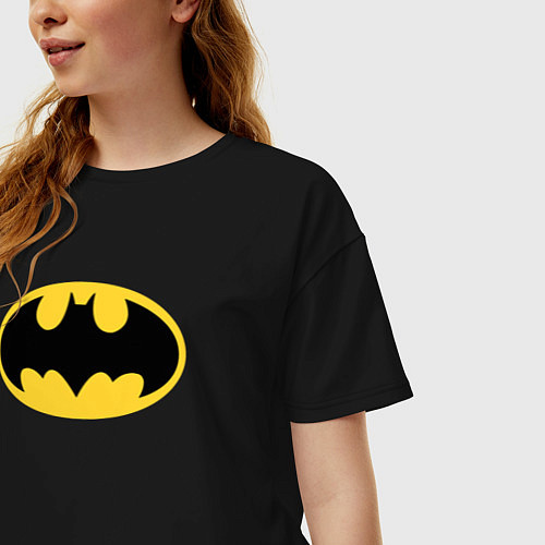 Женская футболка оверсайз Batman classic / Черный – фото 3