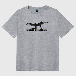 Футболка оверсайз женская Искать баланс, цвет: меланж