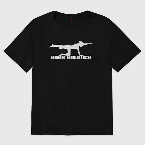 Женская футболка оверсайз Искать баланс / Черный – фото 1