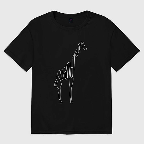 Женская футболка оверсайз Будь высоким / Черный – фото 1