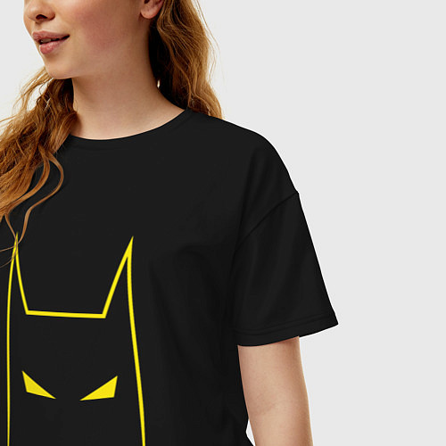 Женская футболка оверсайз Batman minimalism / Черный – фото 3