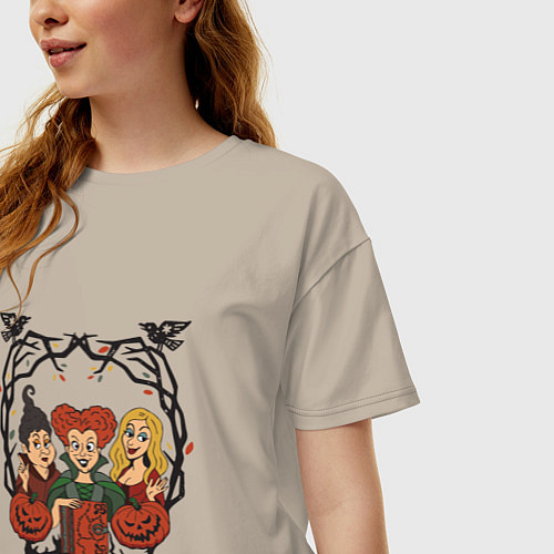 Женская футболка оверсайз Сестры Сандерсон Hocus Pocus / Миндальный – фото 3