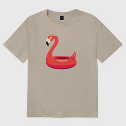 Футболка оверсайз женская Надувной фламинго, цвет: миндальный