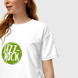 Футболка оверсайз женская Jazz rock in green, цвет: белый — фото 2