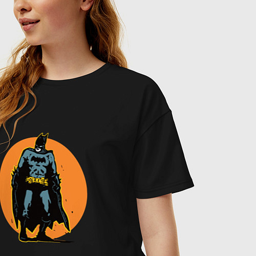 Женская футболка оверсайз Cool Batman / Черный – фото 3