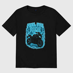 Футболка оверсайз женская Feel the ride, цвет: черный