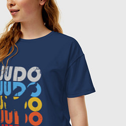Футболка оверсайз женская Judo kick, цвет: тёмно-синий — фото 2