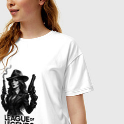 Футболка оверсайз женская Мисс фортуна Нуар League of Legends, цвет: белый — фото 2