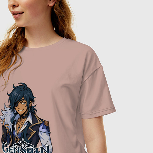 Женская футболка оверсайз Кейа Genshin Impact / Пыльно-розовый – фото 3